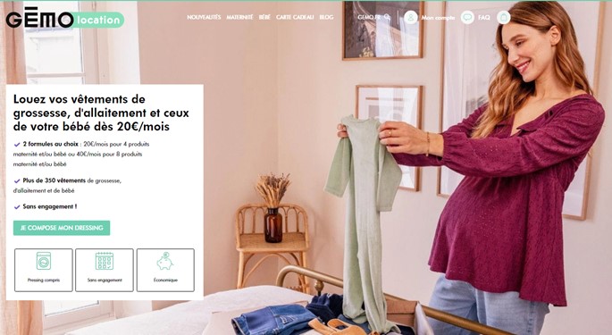 Gemo lance l'abonnement de vêtements de maternité en location