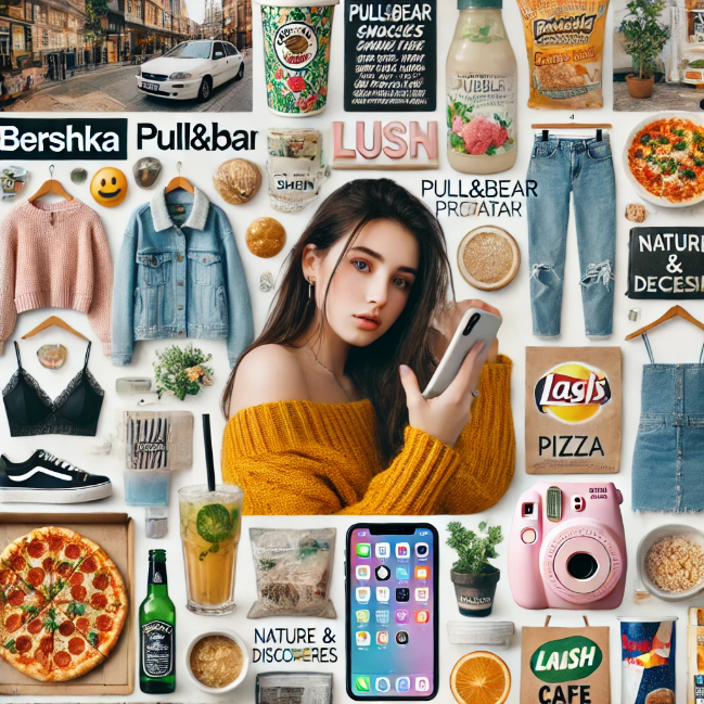 Exemple de mood board réalisé par ChatGPT, à partir d’une fiche persona d’une shoppeuse addict de centre commercial. 